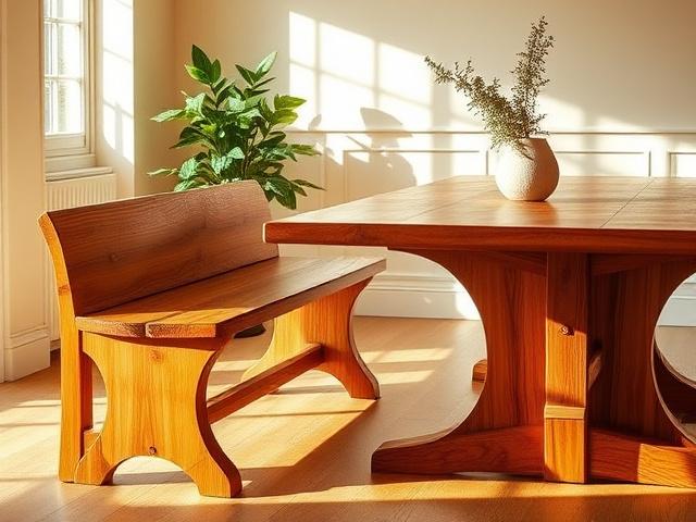 Solid timber bench with shaped seat